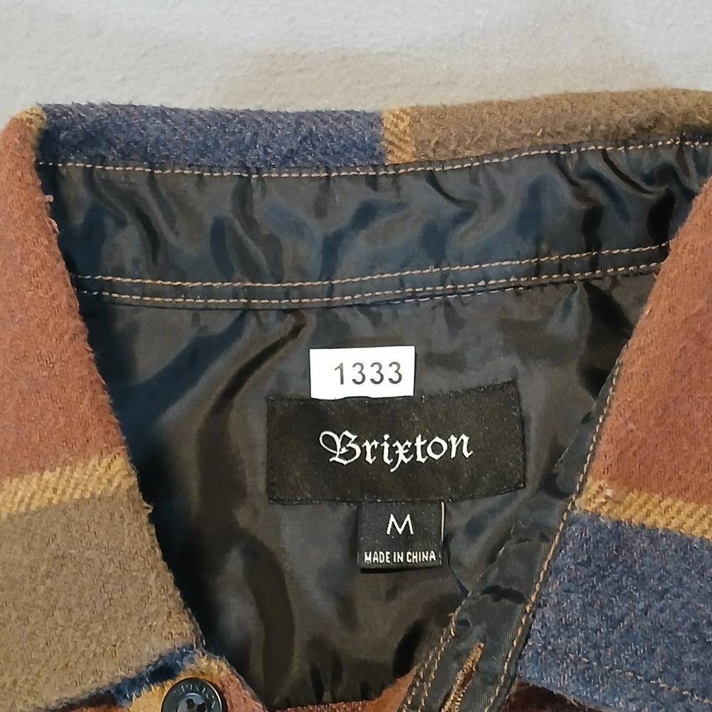 Brixton Shirt‎ Mens Size M Brown Plaid Flannel Button Up Long Sleeve Casual Soft - Picture 9 of 9